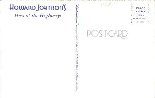 Boston Massachusetts Howard Johnson s Host of the Highways Kat. Boston