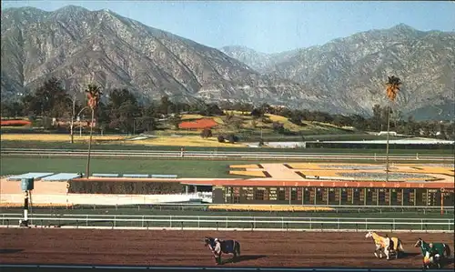 Arcadia California Santa Anita Race Track Horse Racing San Gabriel Mountains Kat. Arcadia