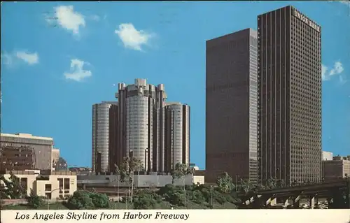 Los Angeles California Skyline from Harbor Freeway Kat. Los Angeles