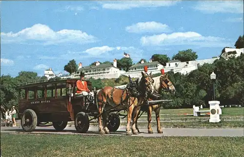 Mackinac Island Grand Hotel Bus Horses Historic Old Fort Father Marquette Park Kat. Mackinac Island