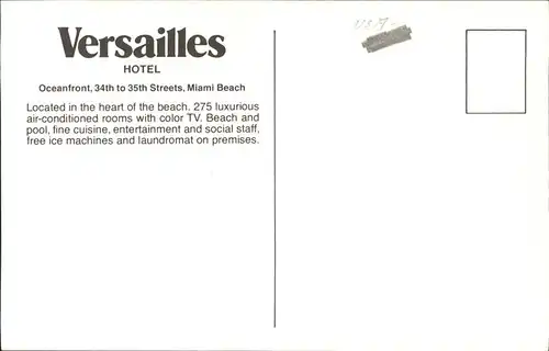 Miami Beach Versailles Hotel aerial view Kat. Miami Beach