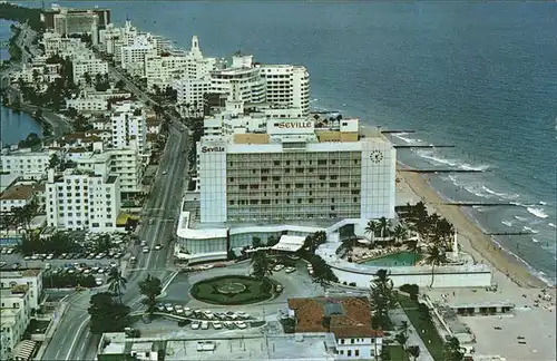 Miami Beach Looking North from Seville Hotel Hotel Row Ocean Kat. Miami Beach