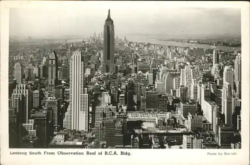 New York City Looking South from Observation Roof of RCA Building Empire State Building Manhatten / New York /