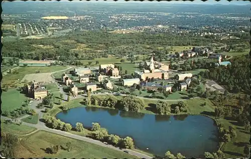 Waterville Maine Colby College Lake aerial view Kat. Waterville