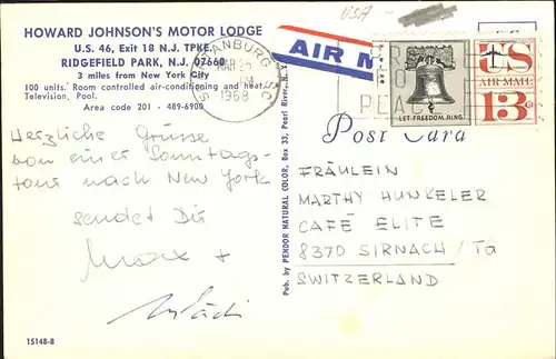 Ridgefield Park Howard Johnson s Motor Lodge Kat. Ridgefield Park