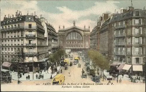 Paris La Gare Nord et le Boulevard Denain Kat. Paris