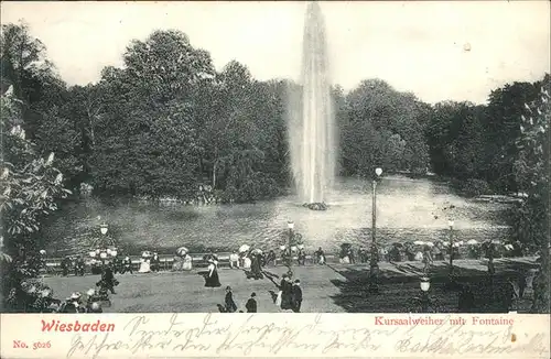 Wiesbaden Kursaalweiher mit Fontaine Kat. Wiesbaden