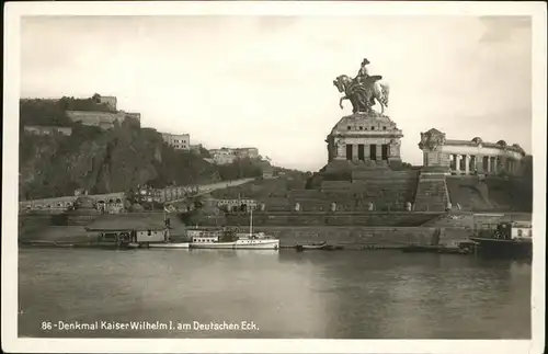 Koblenz Rhein Deutsches Eck Denkmal Kaiser Wilhelm Kat. Koblenz