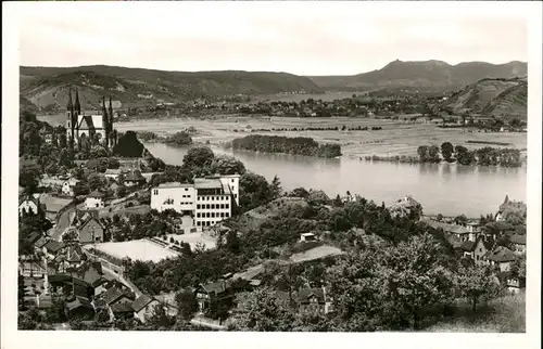 Remagen Panorama mit Rhein Apolinariskirche Kat. Remagen