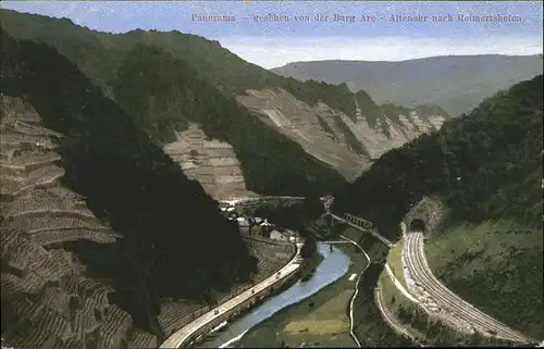 Altenahr Panorama mit Rhein von Burg Are Kat. Altenahr