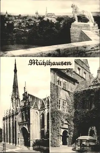 Muehlhausen Thueringen Kirche Loewe Kat. Muehlhausen Thueringen