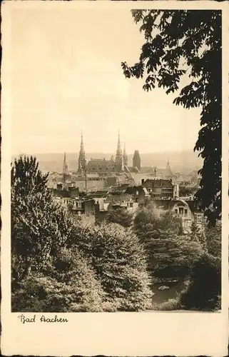 Aachen Panorama mit Kirche Kat. Aachen