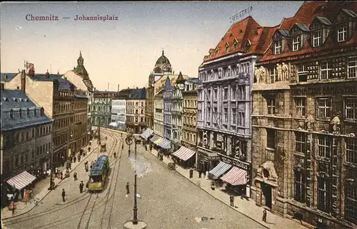 Chemnitz Johannisplatz Strassenbahn Kat. Chemnitz