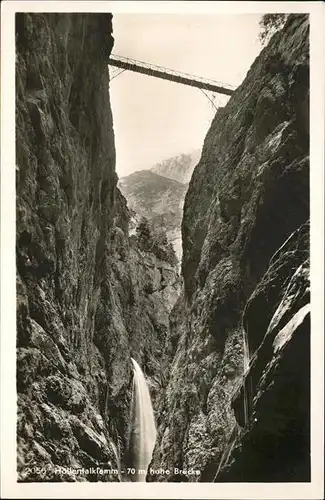 Hoellentalklamm Wasserfall Schlucht Bruecke Kat. Garmisch Partenkirchen