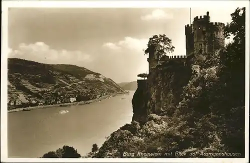 Assmannshausen Burg Rheinstein Rheinpanorama / Ruedesheim am Rhein /