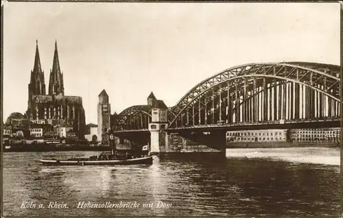 Koeln Rhein Hohenzollernbruecke Dom Rheinpanorama Kat. Koeln