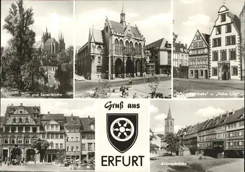 Erfurt Dom Severikirche Kraemrbruecke Fischmark Wappen Kat. Erfurt