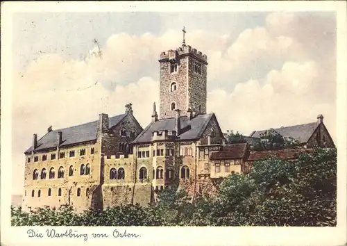 Wartburg Eisenach Burg von Osten Kat. Eisenach