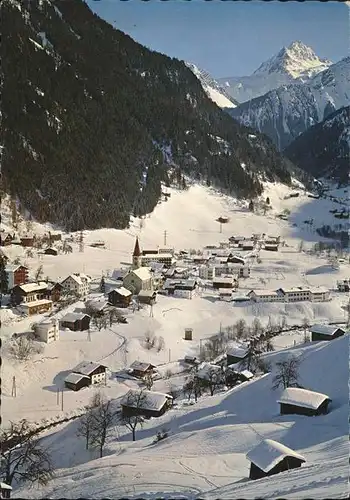 Gaschurn Vorarlberg Panorama im Schnee Valluela Kat. Gaschurn