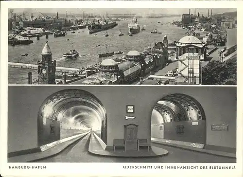 Hamburg Hafen Innenansicht des Elbtunnels Kat. Hamburg