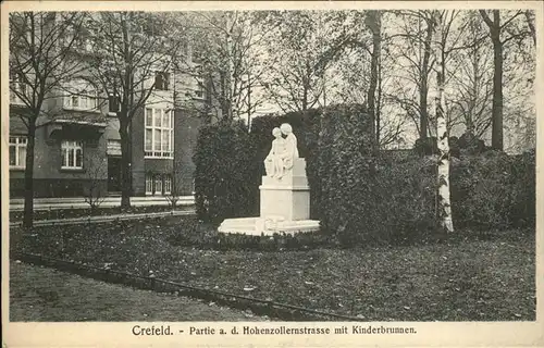 Krefeld Hohenzollernstrasse mit Kinderbrunnen Kat. Krefeld