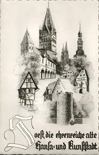 Soest Arnsberg Hansa- und Kunststadt Kuenstlerkarte Kirchen / Soest /Soest LKR