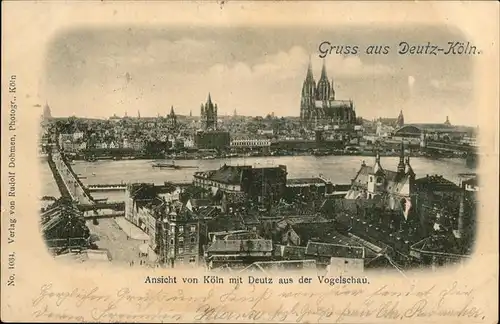 Koeln Rhein Panorama mit Deutz und Koeln am Rhein Kat. Koeln