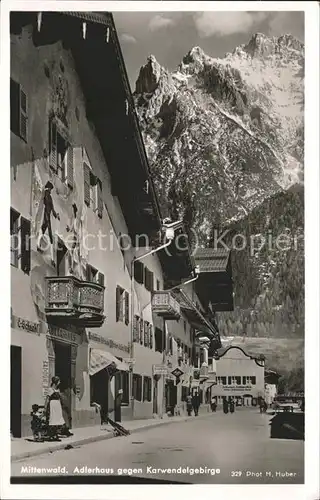 Mittenwald Bayern Adlerhaus u.Karwendelgebirge Kat. Mittenwald