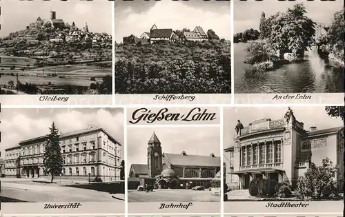 Giessen Lahn mit Stadttheater u.Gleiberg Kat. Giessen