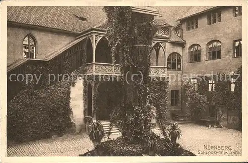 Nuernberg Schlosshof mit alter Linde Kat. Nuernberg