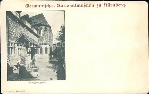 Nuernberg Germanisches Nationalmuseum mit Kreuzganggarten Kat. Nuernberg