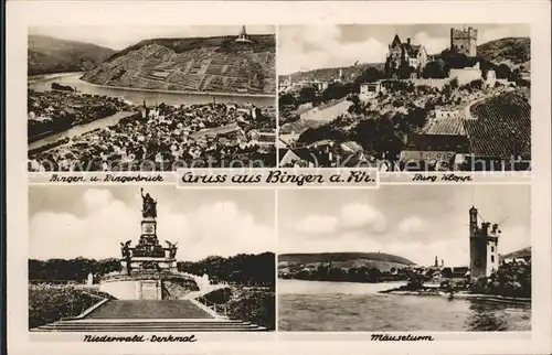 Bingen Rhein Maeuseturm u.Burg Klopp Kat. Bingen am Rhein