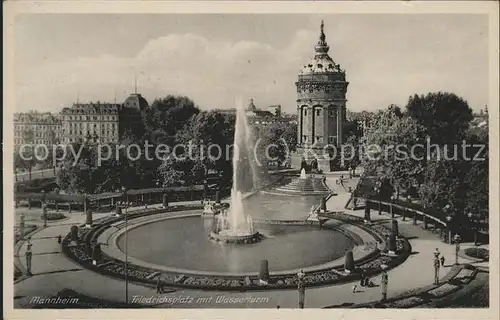 Mannheim Friedrichsplatz mit Wasserturm Kat. Mannheim