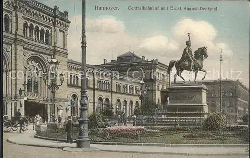 Hannover Centralbahnhof u.Ernst August Denkmal Kat. Hannover