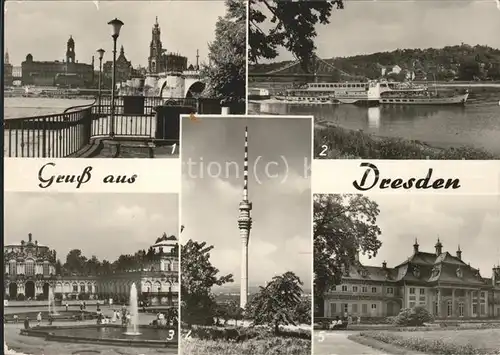 Dresden Schloss Pillini u.Fernsehturm Kat. Dresden