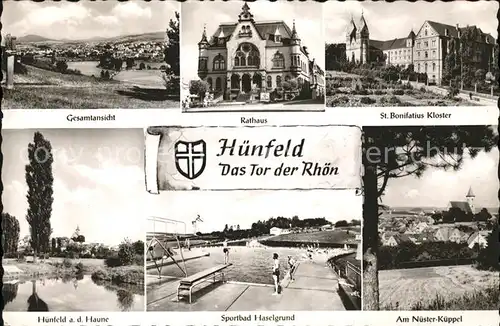 Huenfeld Rathaus u.Sportbad Haselgrund Kat. Huenfeld