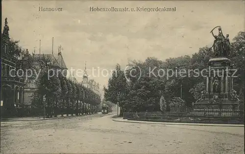 Hannover Hohenzollernstrasse u.Kriegerdenkmal Kat. Hannover