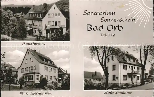 Bad Orb Spessart Sanatorium u.Haus Rosengarten Kat. Bad Orb