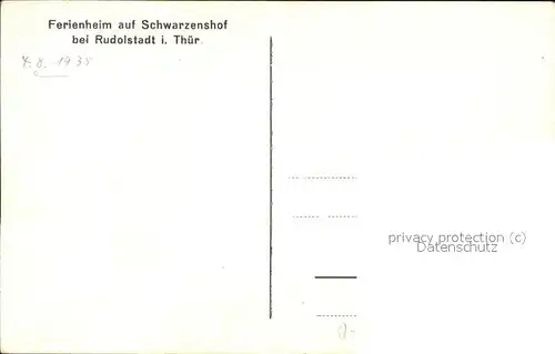 Rudolstadt Schwarza Ferienheim Schwarzenhof Kat. Rudolstadt