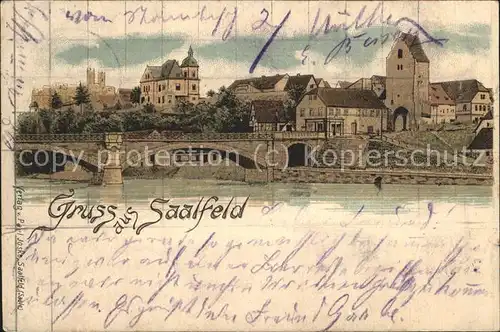 Saalfeld Saale Bruecke Kat. Saalfeld