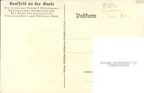 Saalfeld Saale Postkutsche Wappen Saalstr. 18. Jahrh.  Kat. Saalfeld