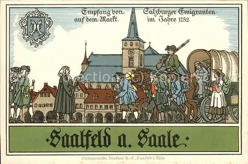 Saalfeld Saale Salzburger Emigranten Jahre 1732 Wappen Kat. Saalfeld