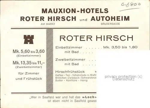 Saalfeld Saale Schokoladenfabrik Mauxion Kuenstlerkarte Zeichnung Kat. Saalfeld