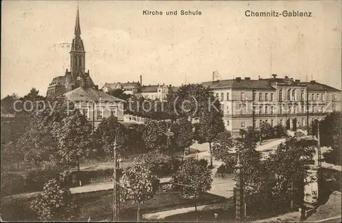 Gablenz Oberlausitz Kirche Schule Kat. Gablenz Oberlausitz