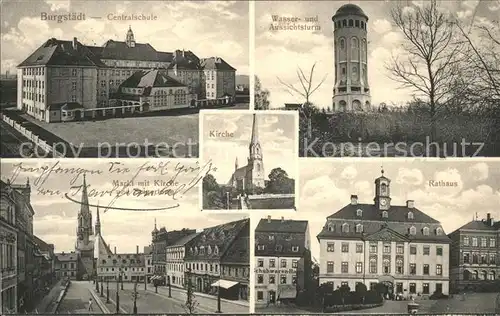 Burgstaedt Sachsen Wasserturm Rathaus Markt / Burgstaedt /Mittelsachsen LKR