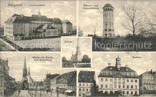 Burgstaedt Sachsen Wasserturm Rathaus Markt / Burgstaedt /Mittelsachsen LKR