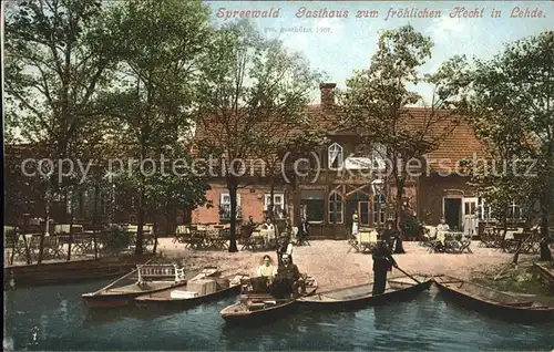 Lehde Gasthaus "Zum froehlichen Hecht" Boote Kat. Luebbenau Spreewald