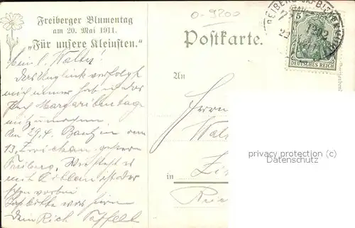 Freiberg Kuenstlerkarte Blumentag 20 Mai 1911 Kat. Freiberg