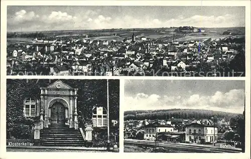 Rosswein Panorama Klosterkeller Bahnhof Kat. Rosswein