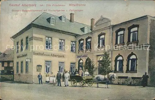 Oberfrohna Gasthaus "Albertpark" Pferdewagen Kat. Limbach Oberfrohna